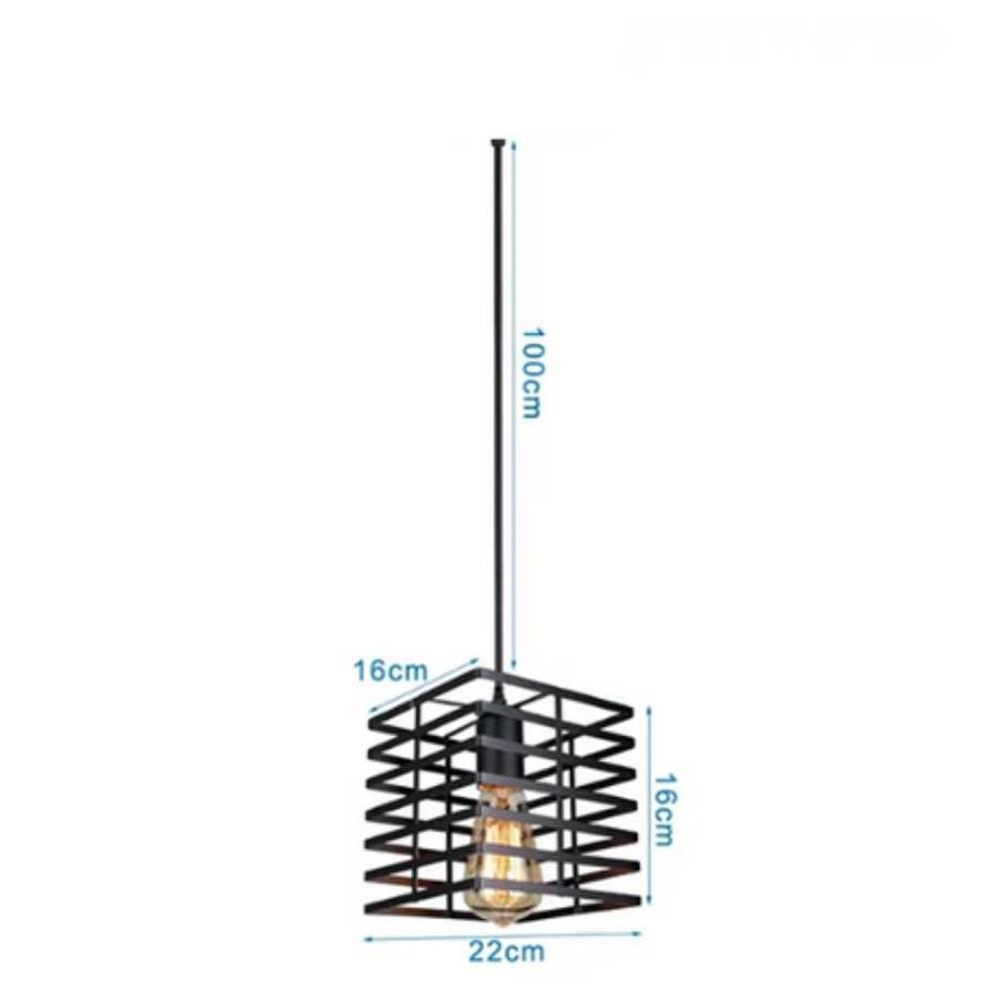 Dr Light Metal Pendant with Square Geometric Pattern Disc - 3 Cover