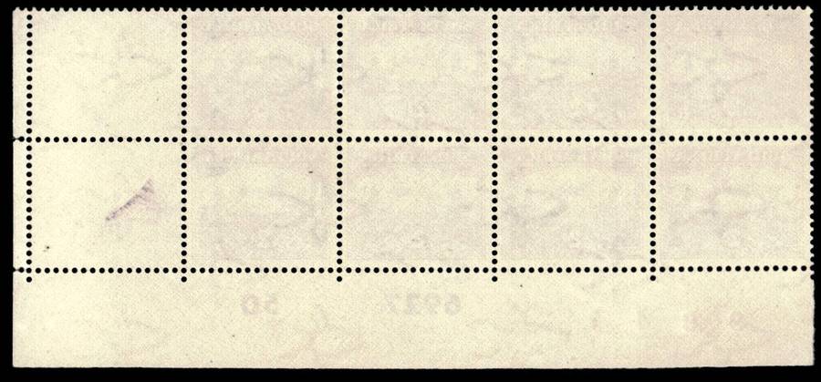 RSA 1950/04 Union Buildings 2d Cyl. No 6927 50 Wmk Springbok Head