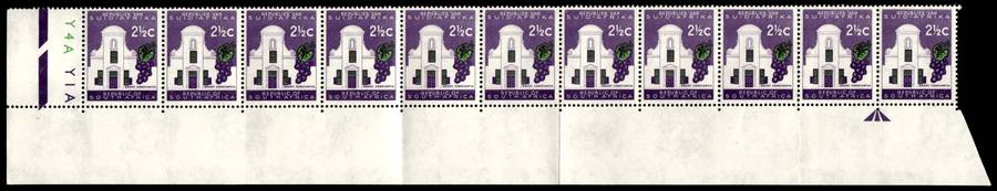 RSA 1961/05 Definitive Issue 2½c Cyl. Y4A Y1A *Wmk CoA 11 Stamps