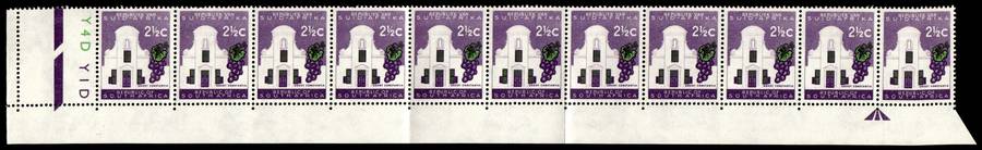 RSA 1961/05 Definitive Issue 2½c Cyl. Y4D Y1D *Wmk CoA 11 Stamps