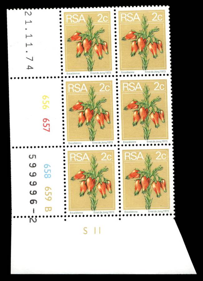 RSA 1974/11/21 2nd Definitive Issue 2c Cyl No 656 657 658 659B