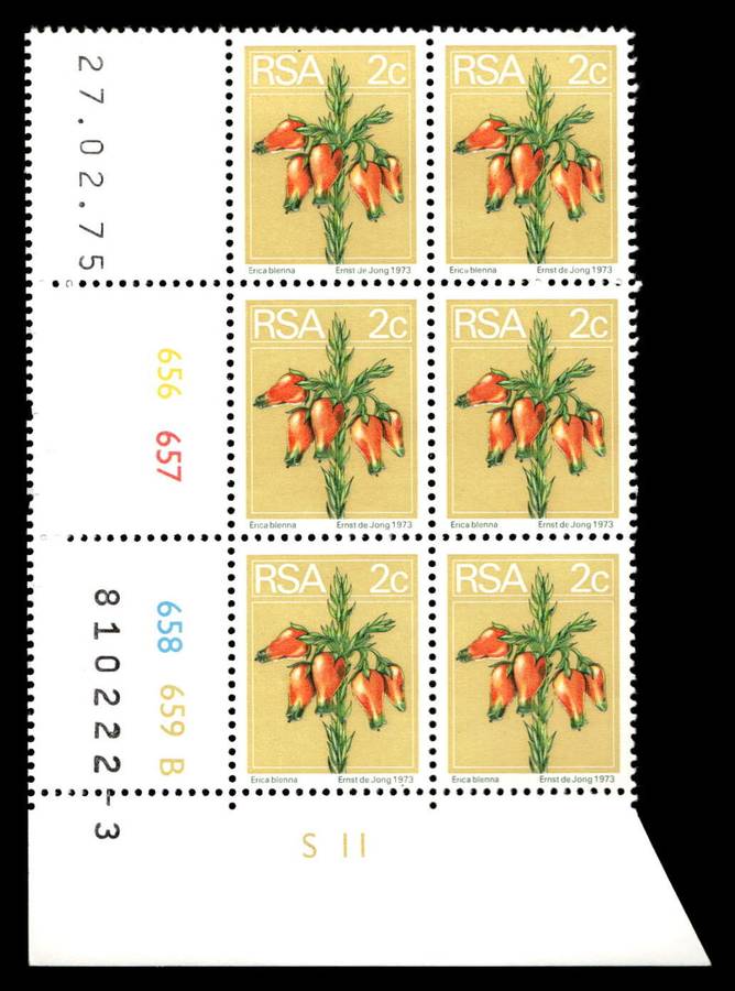 RSA 1975/02/27 2nd Definitive Issue 2c Cyl No 656 657 658 659B