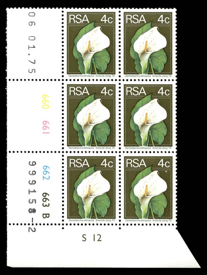 RSA 1975/01/06 2nd Definitive Issue 4c Cyl No 660 661 662 663B