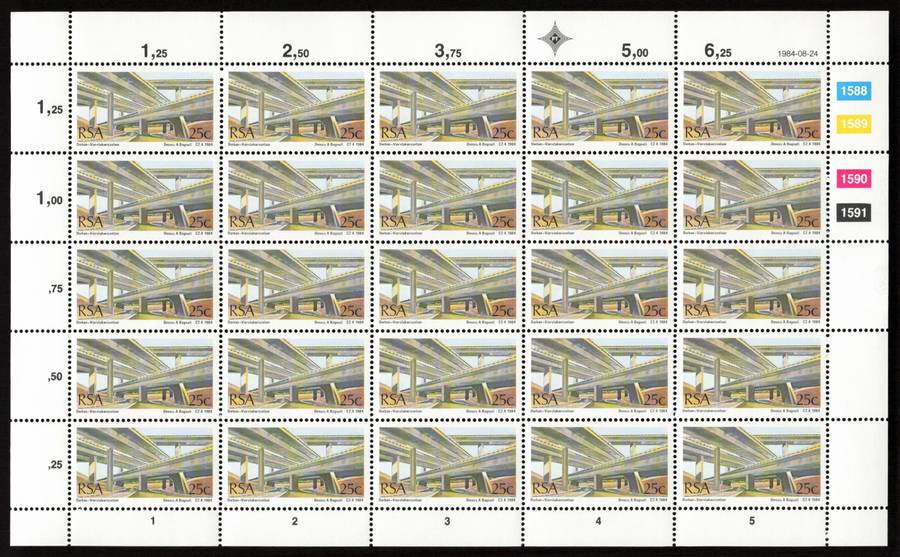RSA 1984/08/24 South African Bridges Control Block Set * Complete Sheets