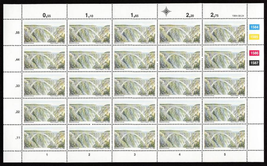 RSA 1984/08/24 South African Bridges Control Block Set * Complete Sheets