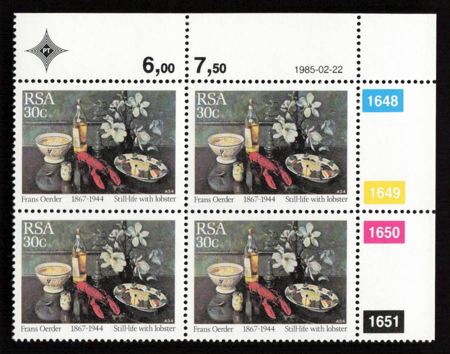 RSA 1985/02/22 Paintings by Frans David Oerder Control Block Set