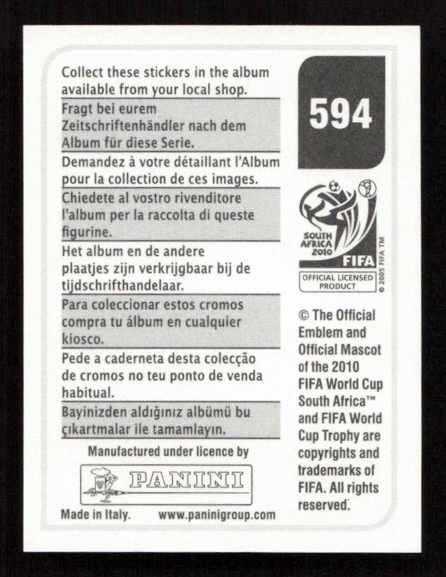 2010 Panini World Cup Stickers #594 Gelson Fernandes