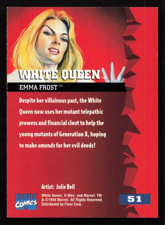 1995 Fleer Ultra X-Men 51 White Queen