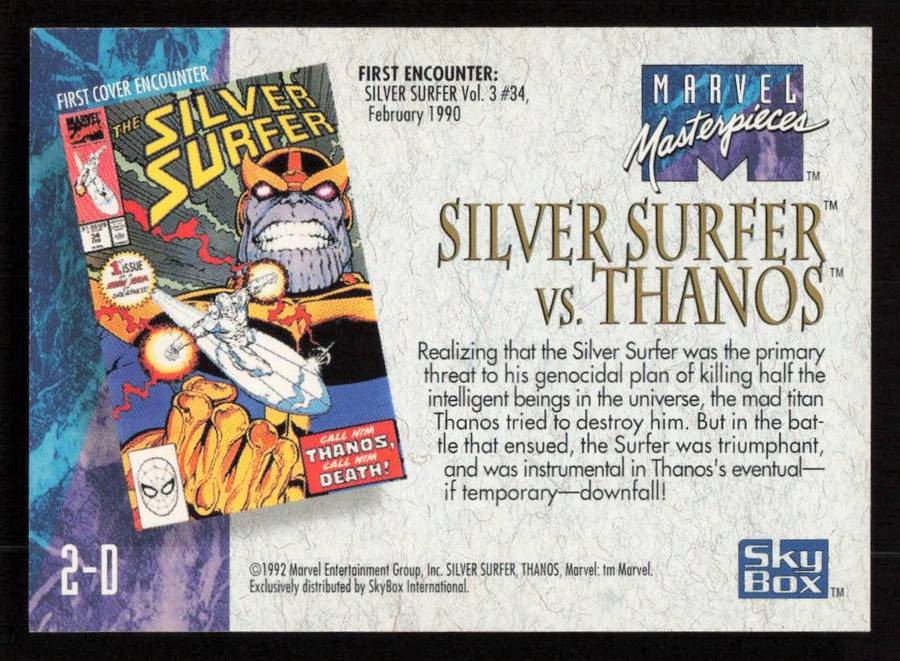 1992 Marvel Masterpieces Silver Surfer vs Thanos 2-D