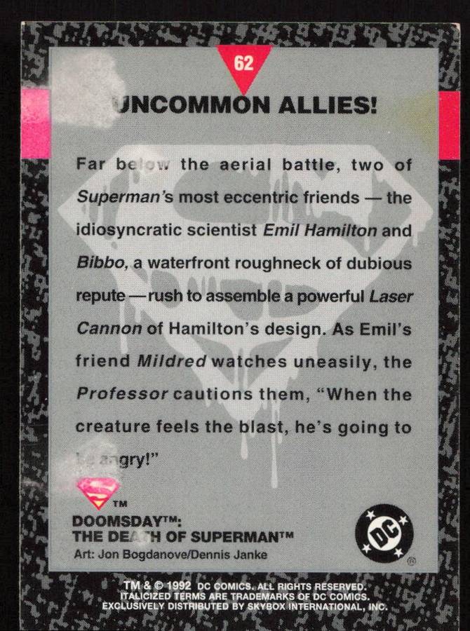 1992 DC Comics Doomsday The Death Of Superman 62 Uncommon Allies!