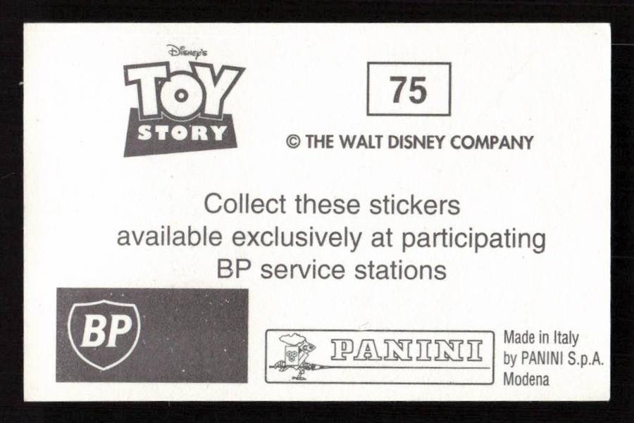 1995 Panini Disney's Toy Story Sticker 75