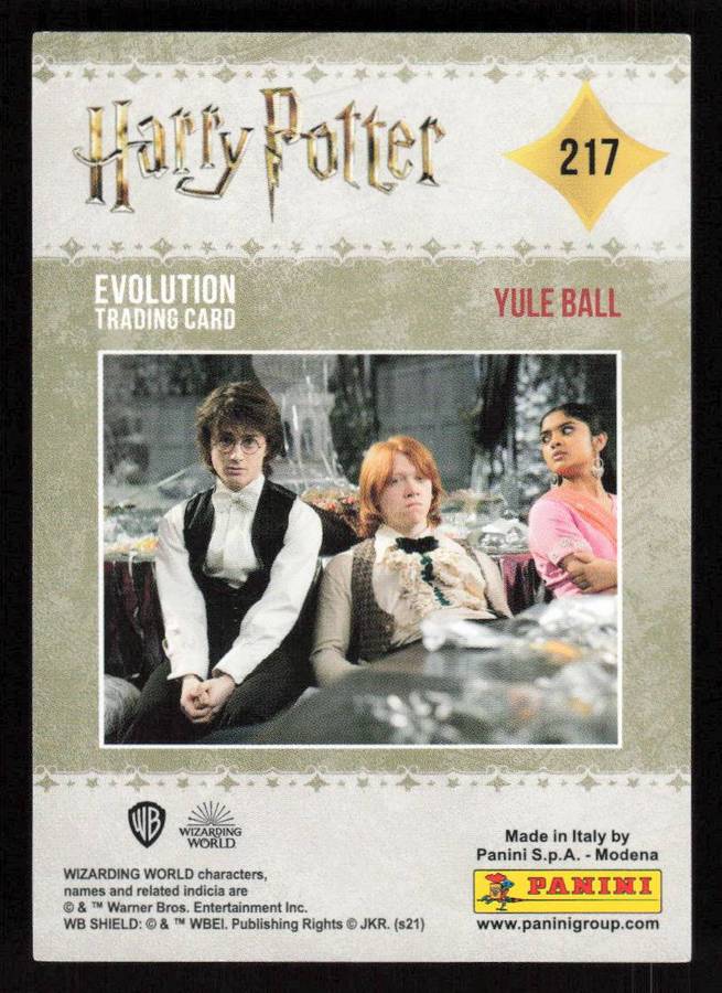 22 Panini Evolution Trading Cards - Harry Potter Card 217