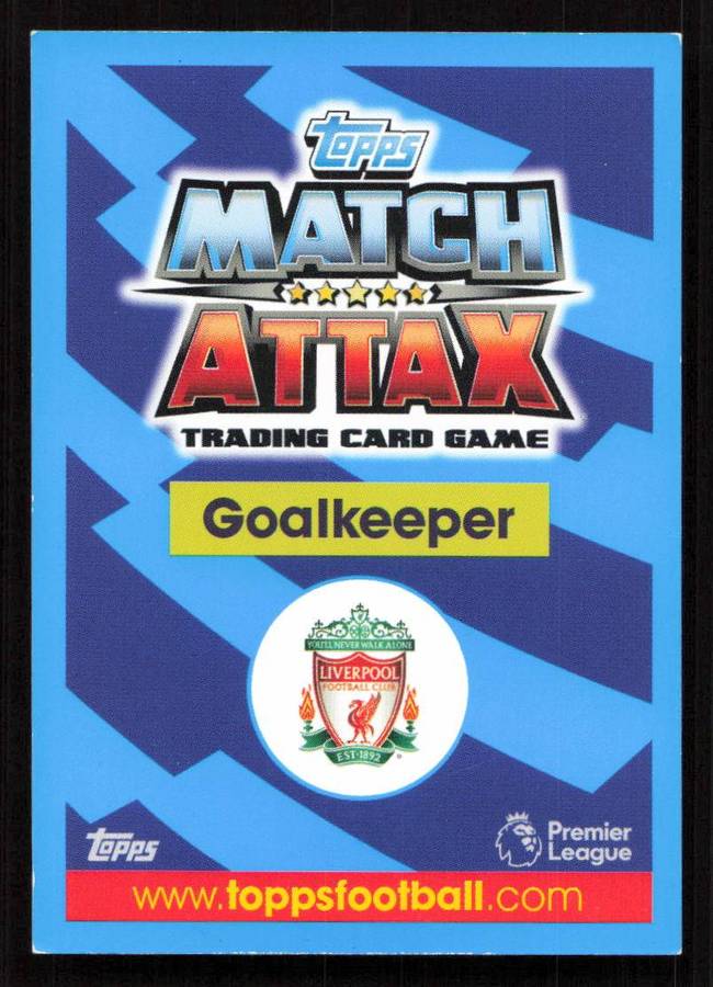 Topps Match Attax Premier League 2017/18 - Liverpool - Simon Mignolet