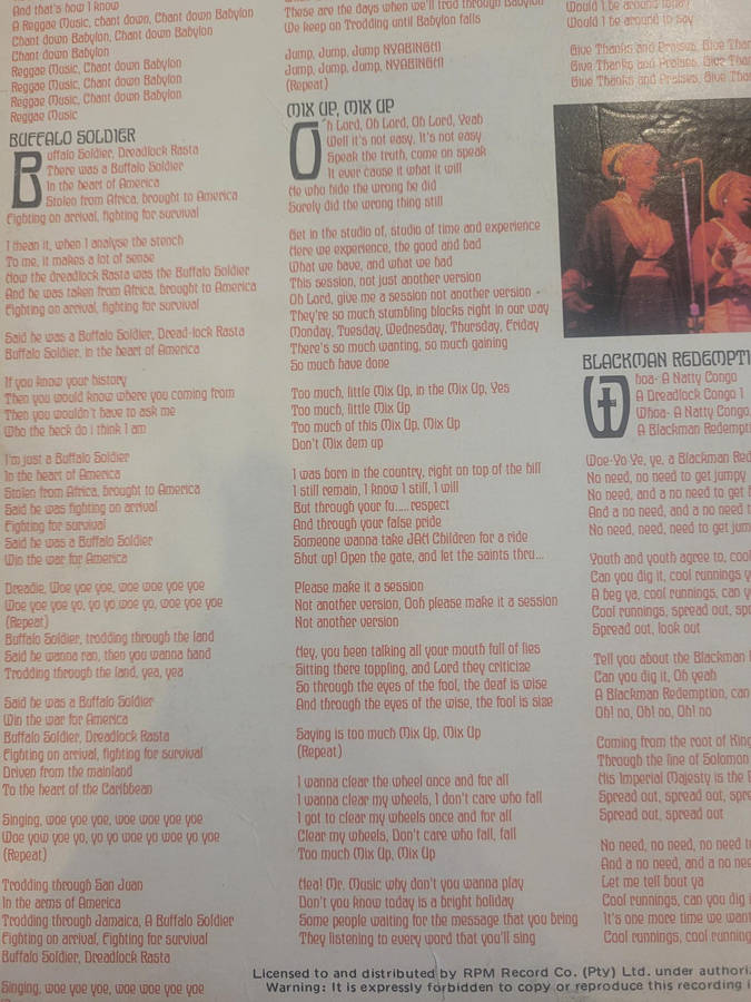 Bob Marley and the Wailers, Confrontation Vinyl