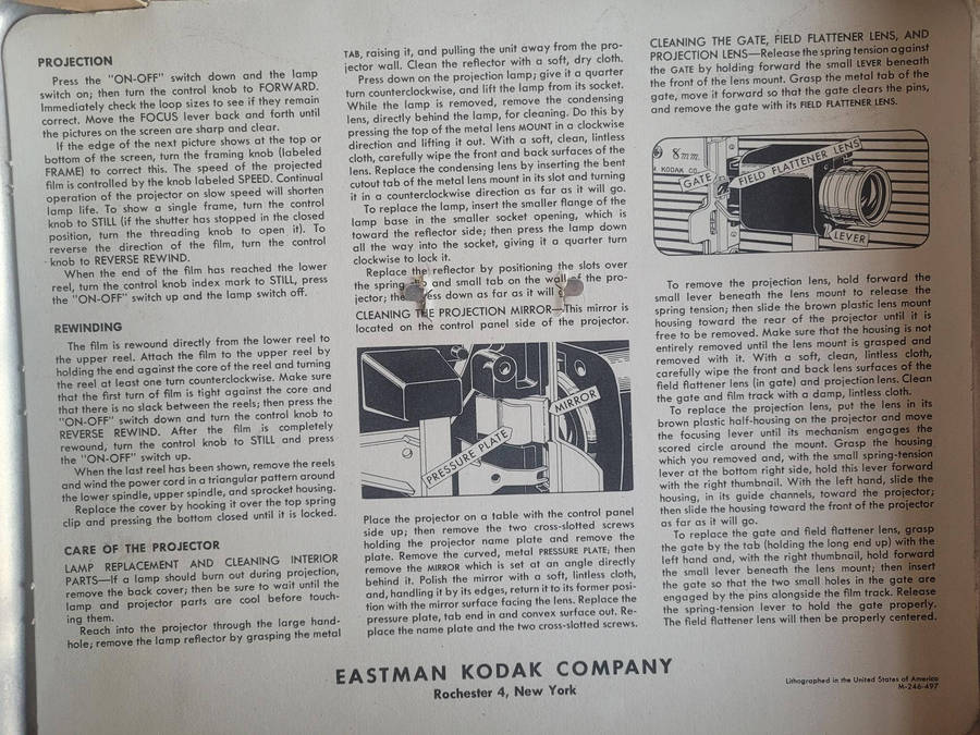Kodac Brownie 500 Movie 8 mm Projector. Model No. 189.