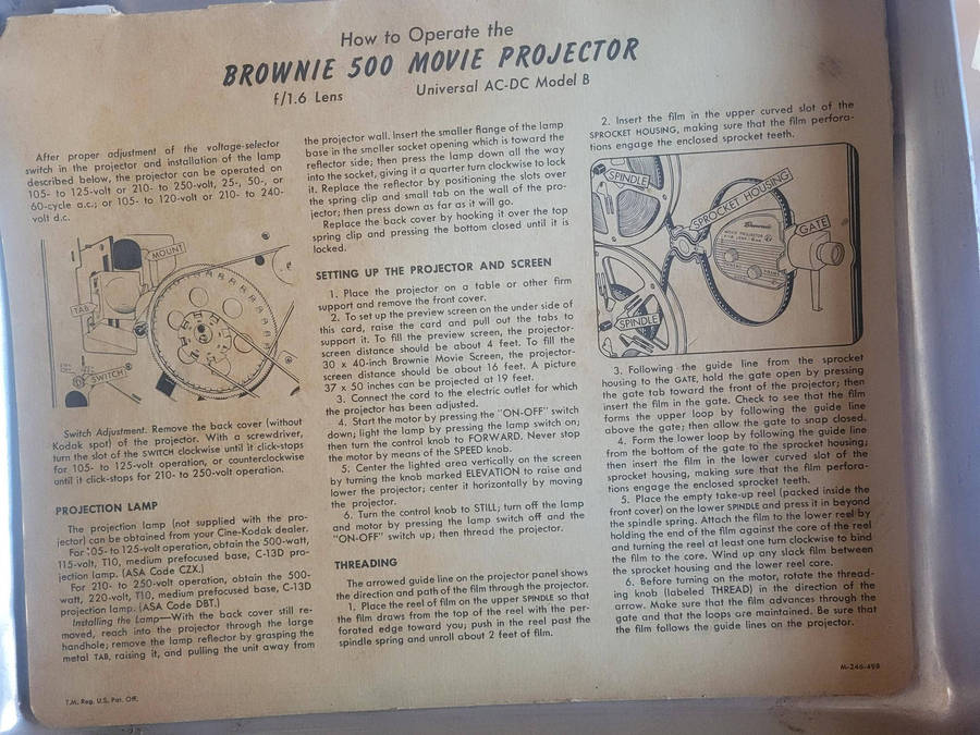 Kodac Brownie 500 Movie 8 mm Projector. Model No. 189.