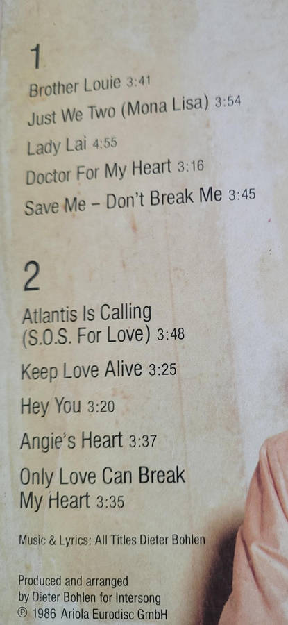 MODERN TALKING, READY FOR ROMANCE ALBUM NUMER 3, VERY GOOD