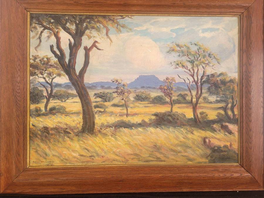 1941 Vintage Oil on Board Painting by Petrus von Emminis