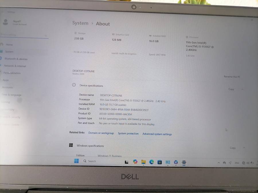 Dell vostro 3500