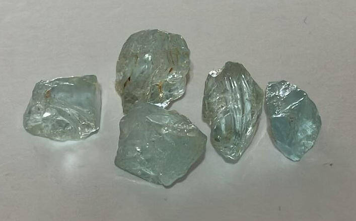 RARE! Natural Earth Mined Aquamarine Crystals Specimen Rough Gemstones from Brazil. 17.71 ct t. w.