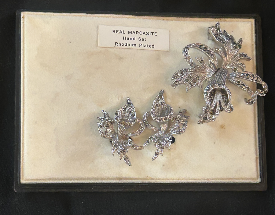 Vintage Marcasite hand set