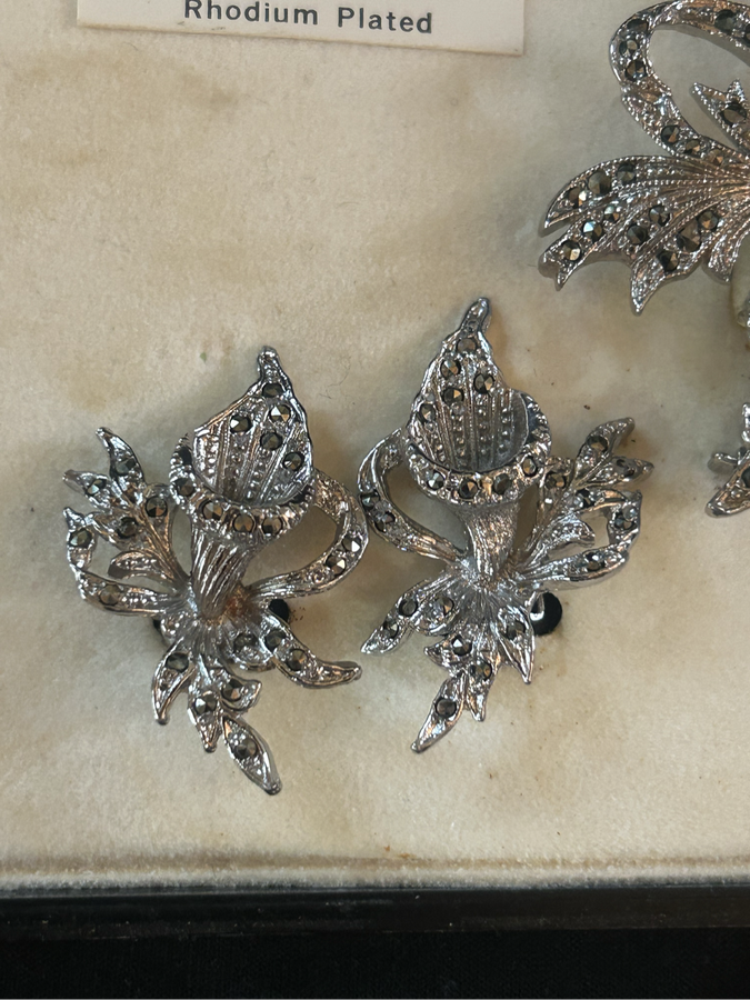 Vintage Marcasite hand set
