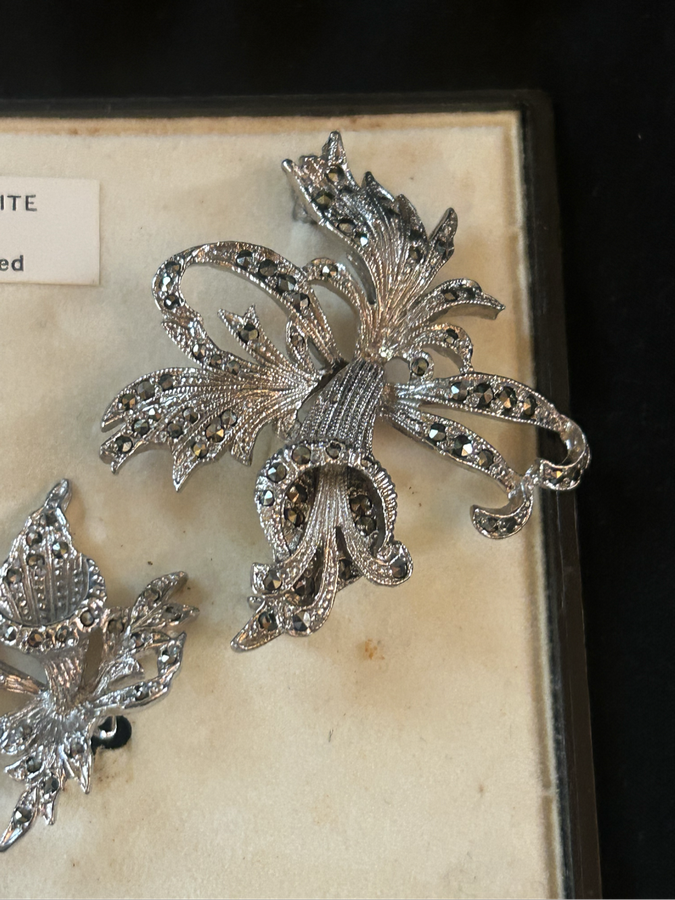 Vintage Marcasite hand set