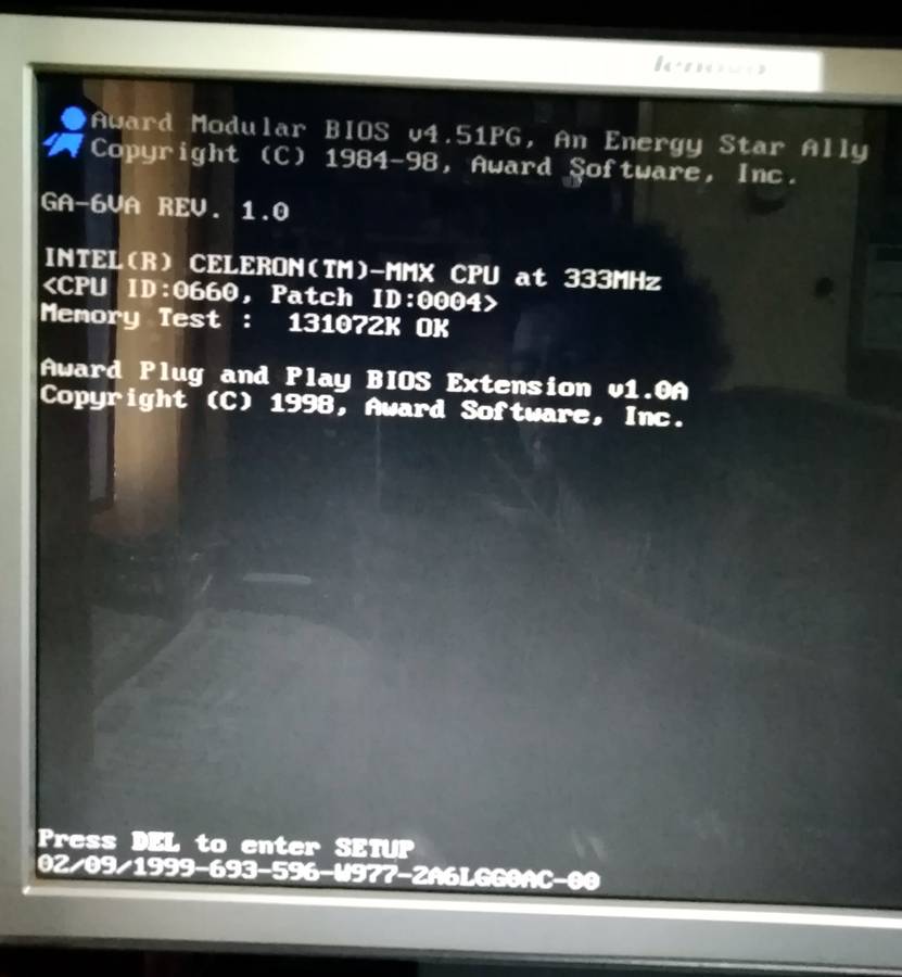 Gigabyte GA-6VA AT Intel Celeron 333Mhz CPU Slot 1  128mb RAM (1998)