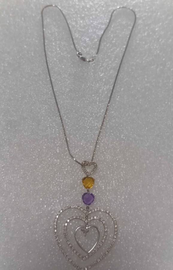 14ct White Gold Chain and Pendant