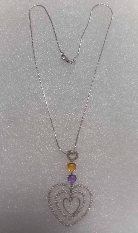 14ct White Gold Chain and Pendant