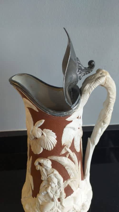 T.J & Mayer Dale Hall pottery - Longport Jug 1850s Paul et Virginie.
