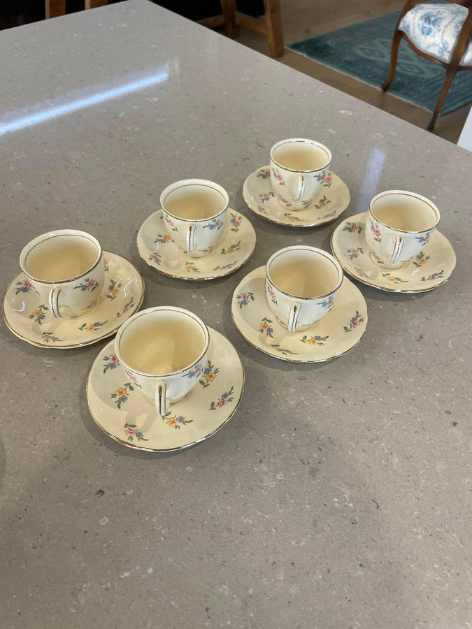 Alfred Meakin Marigold Astoria Shape/Scalloped "Rare/Delicate Complete Post War 1945 - Tea Set.