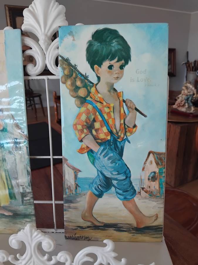 "VINTAGE FROM THE 1960s - "WIDE EYED/BIG EYES" PRINTS BY AUDREY DALLAS SIMPSON!!!!