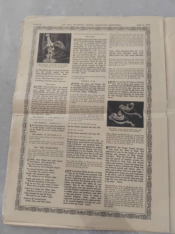 "Rare" Over 70years old - DAILY TELEGRAPH - CORONATION DAY SUPPLEMENT 2 JUNE 1953.