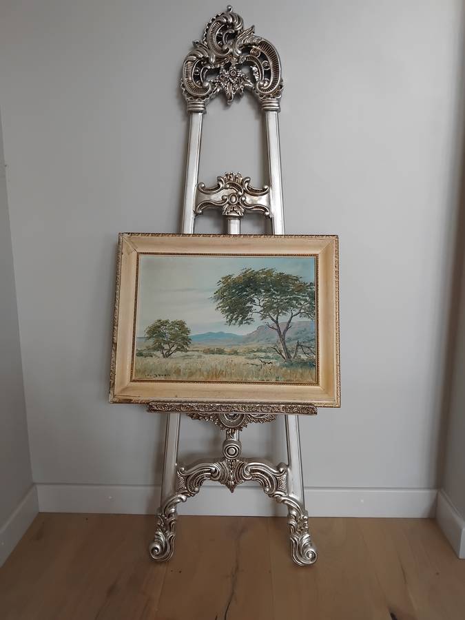 Paul Potgieter (South Africa, 1917 - 1994) original landscape oil on board vintage painting