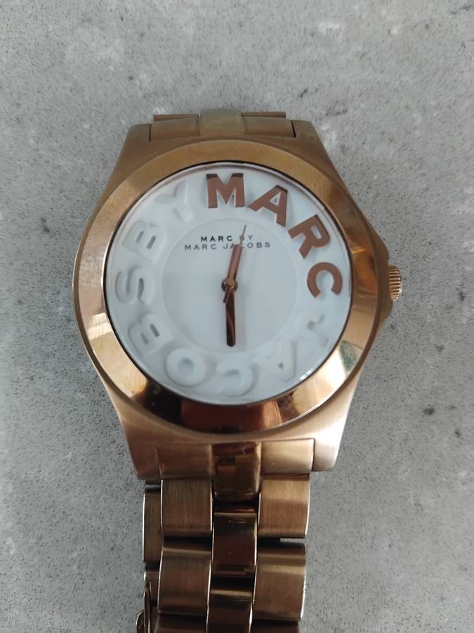 Marc Jacobs Rivera White Dial Rose Gold Stainless Steel Strap Watch for Women