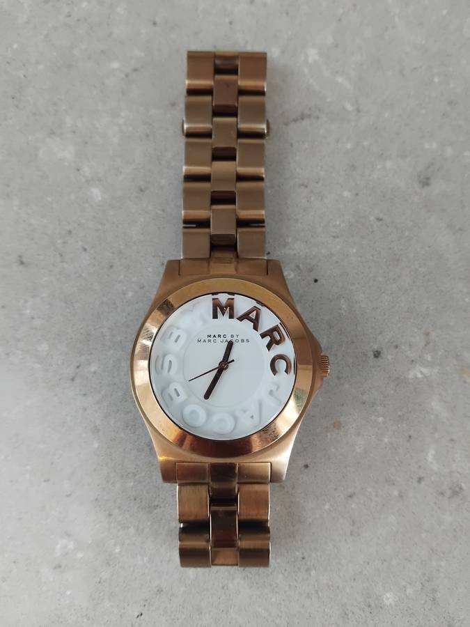 Marc Jacobs Rivera White Dial Rose Gold Stainless Steel Strap Watch for Women