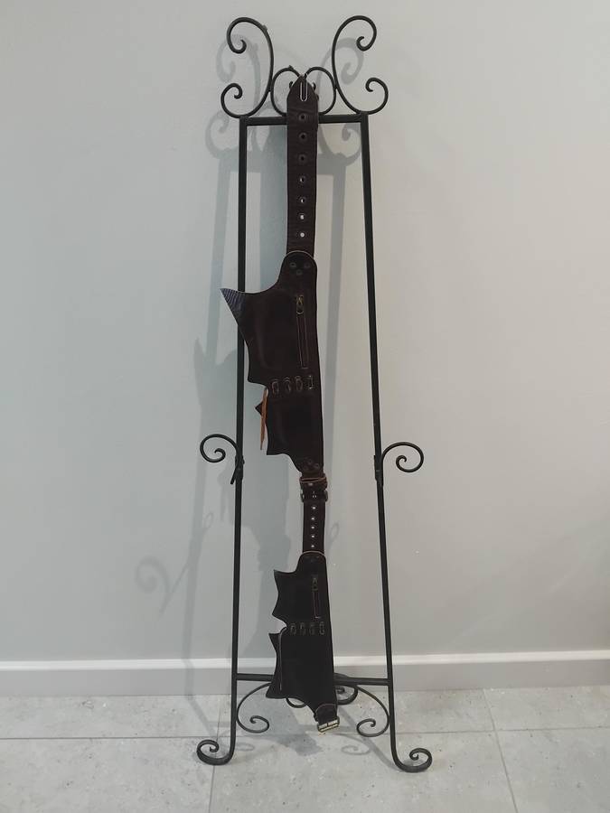 Leather 2 Piece Adjustable Multi Pocketed Waist Belt