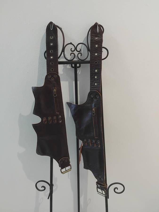 Leather 2 Piece Adjustable Multi Pocketed Waist Belt