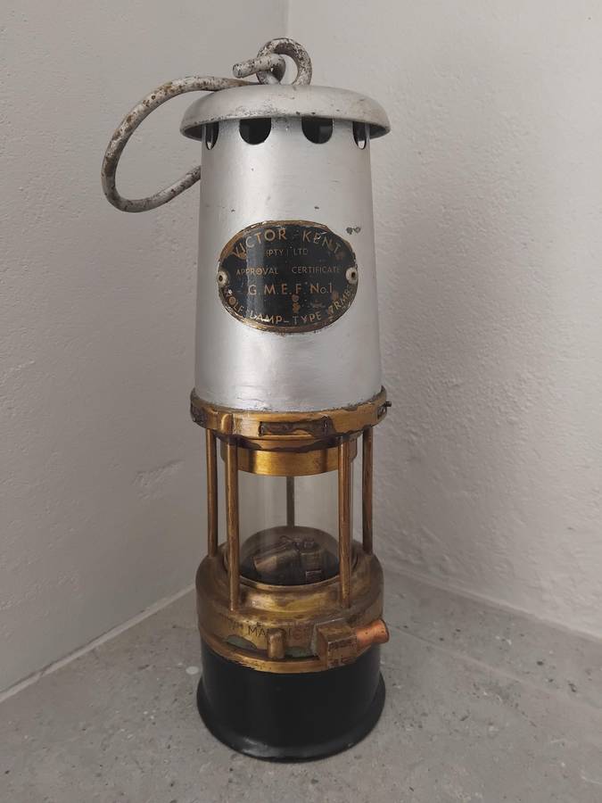 Painted Mine Safety Wolf Lamp Made By Victor Kent