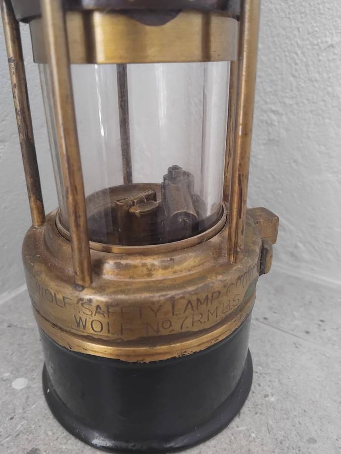 Painted Mine Safety Wolf Lamp Made By Victor Kent