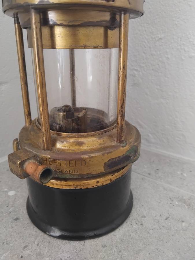 Painted Mine Safety Wolf Lamp Made By Victor Kent