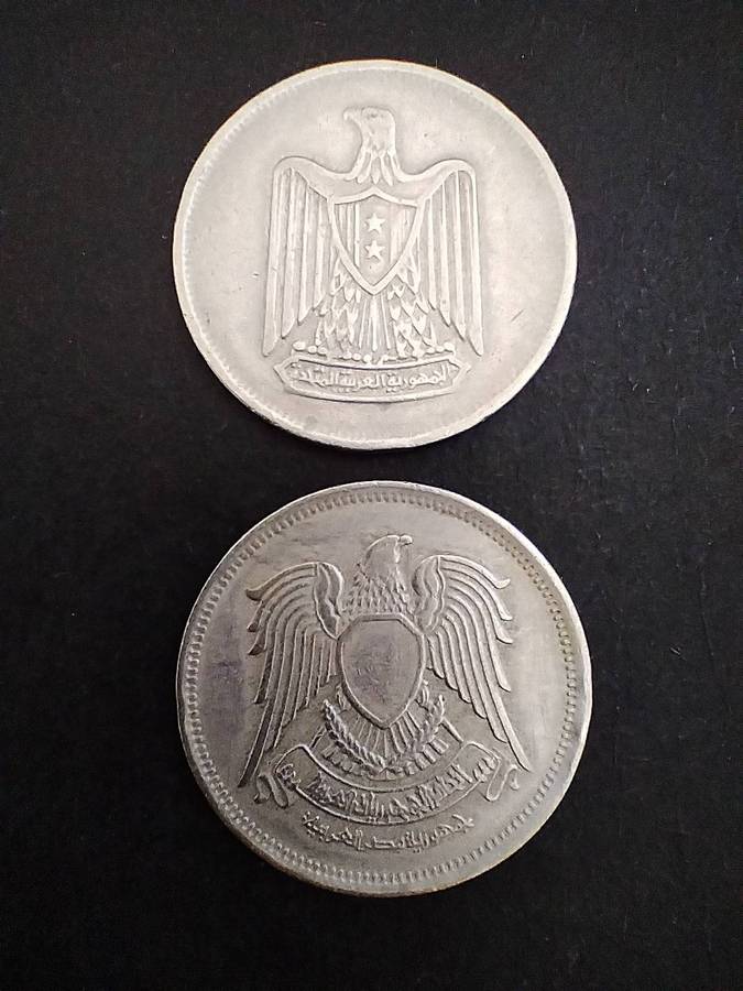 1967 and 1972 Egypt 10 Piastres Coins. One bid for both