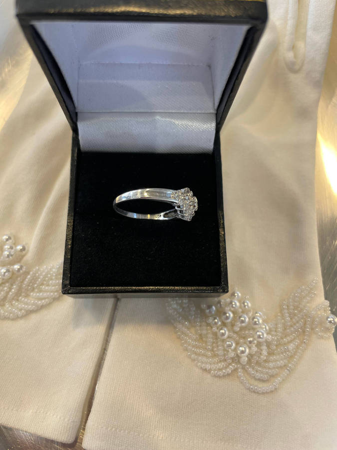 Sterling silver - 925 Waterfall engagement ring CZ stones.