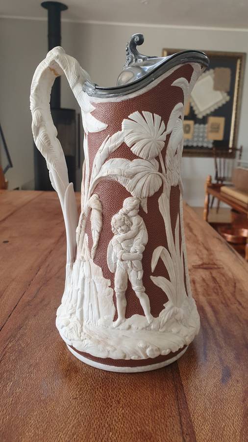 T.J & Mayer Dale Hall pottery - Longport Jug 1850s Paul et Virginie.