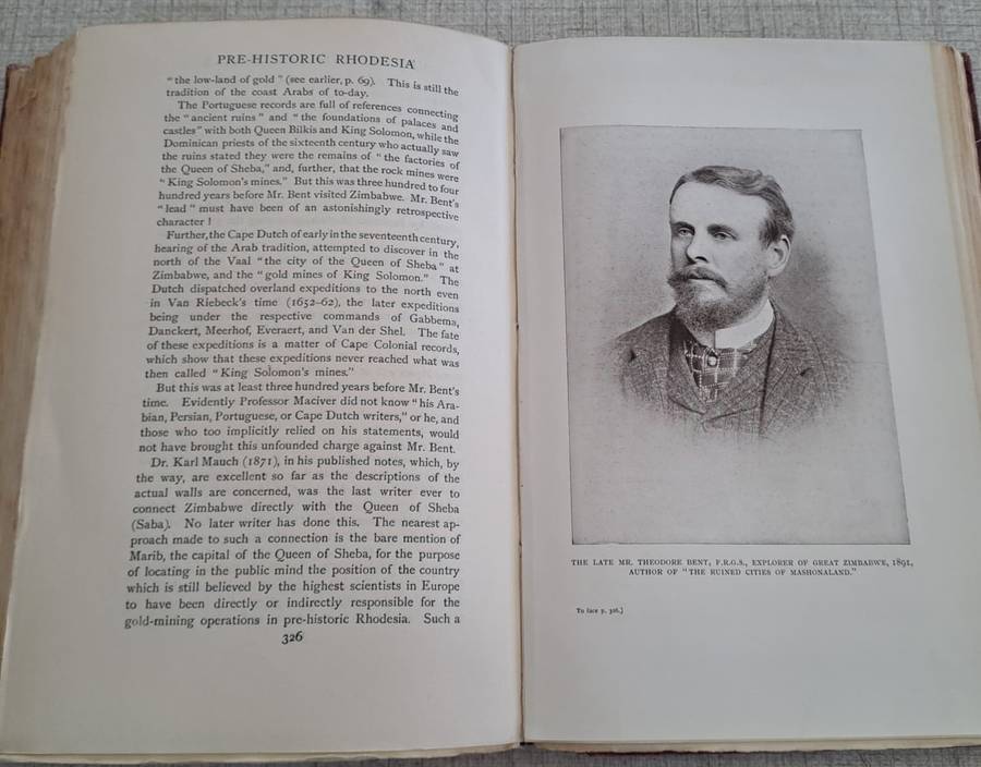 AFRICANA / PRE-HISTORIC RHODESIA by Richard N. Hall - 1909. 487 pages in fair condition.