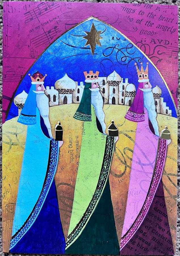 set of 7 beautiful Christmas cards and envelopes (Afrikaans)