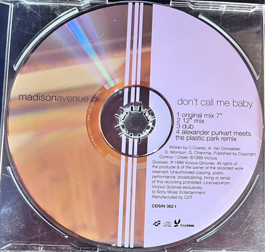Madison Avenue - Dont call me baby (single) CDSIN382