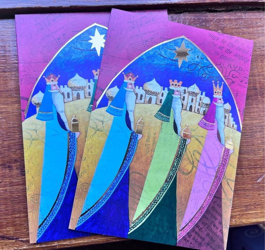 set of 7 beautiful Christmas cards and envelopes (Afrikaans)