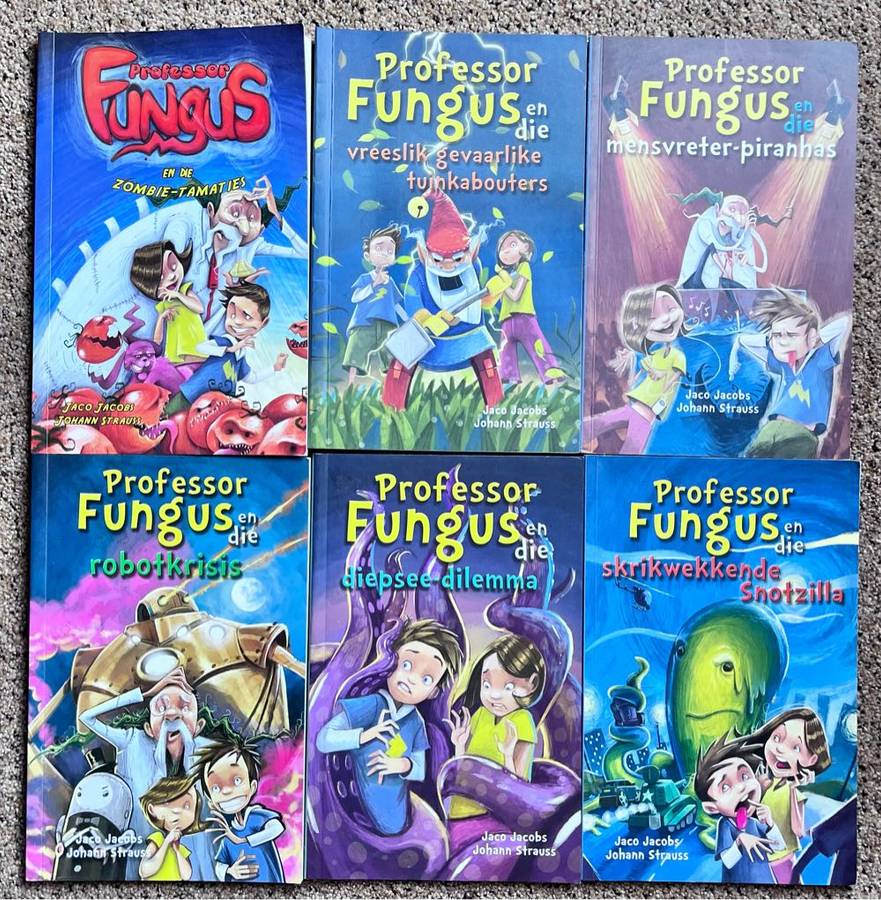 6 Professor Fungus books - Jaco Jacobs en Johann Strauss